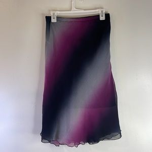NOTATIONS MIDI SKIRT BLK-PURPLE OMBRÉ